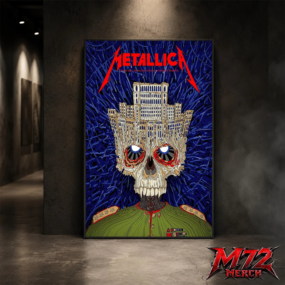 Metallica M72 World Tour May 13 2026 Bucharest Arena Națională Palace Skull poster canvas wall art